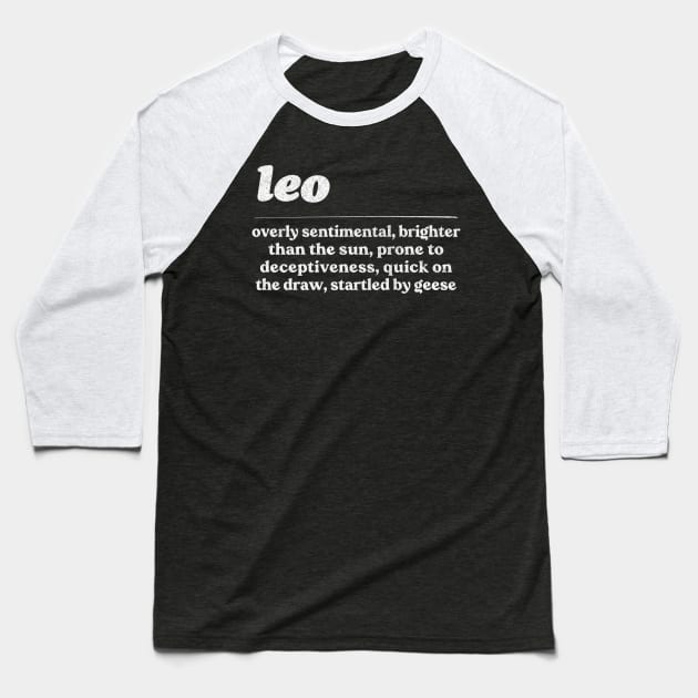 Leo Zodiac Symbol //// Humorous Gift Design Baseball T-Shirt by DankFutura